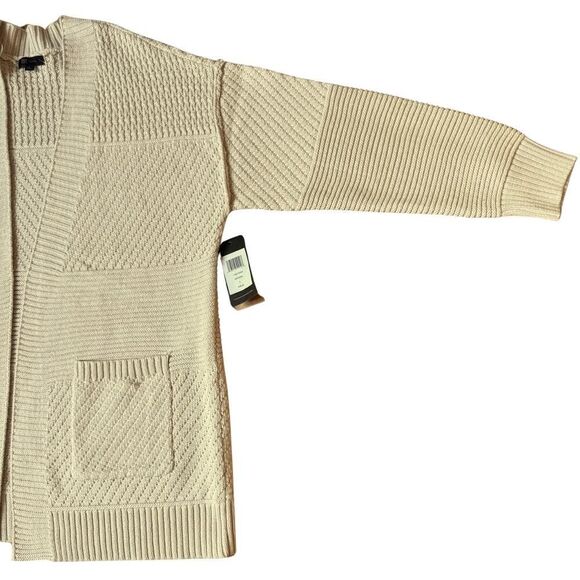 Frye Womens Open Cardigan Sweater‎ Textured Knit Natural Sz Large Tunic Boho NWT - Picture 7 of 11
